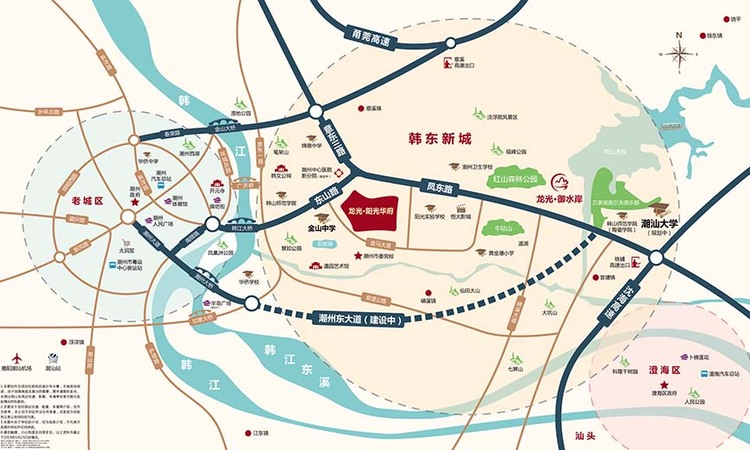 龙光阳光华府交通图