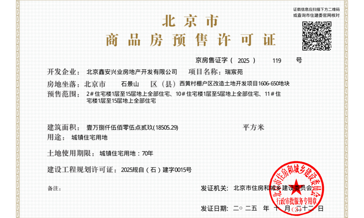 中海瑞文里楼盘证照