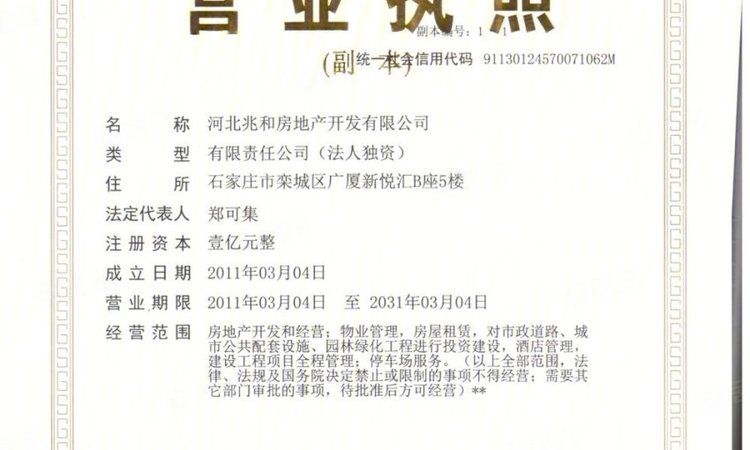 林荫春天楼盘证照