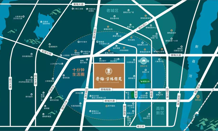 晋梅学林雅苑交通图