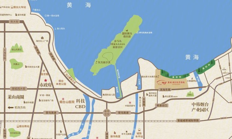 蓝城·烟台桃李春风交通图