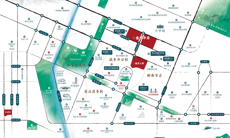 中冶德贤华府交通图