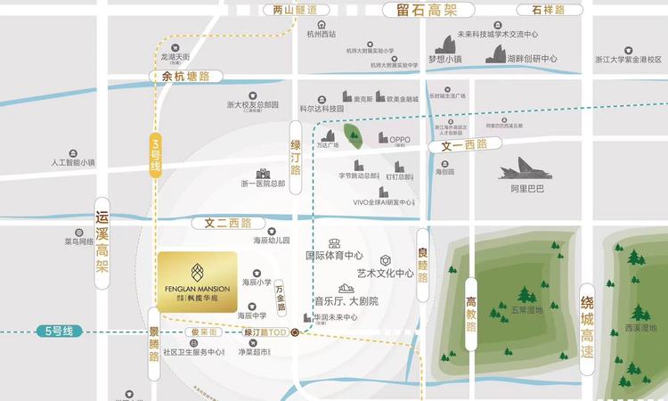 滨江杭铁·枫揽华庭交通图