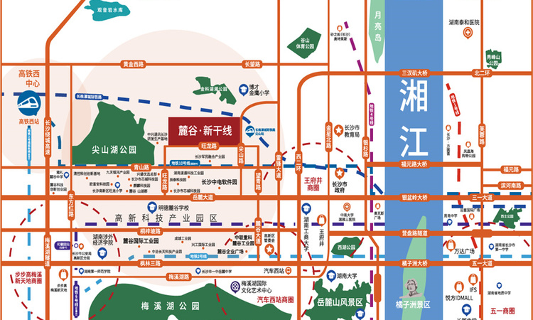 麓谷新干线交通图