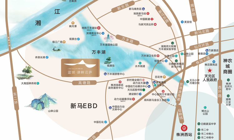 蓝城湖畔云庐交通图