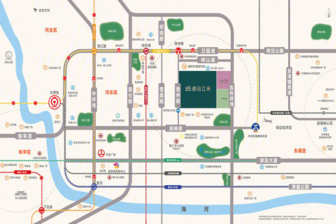 恒基旭辉都会江来交通图