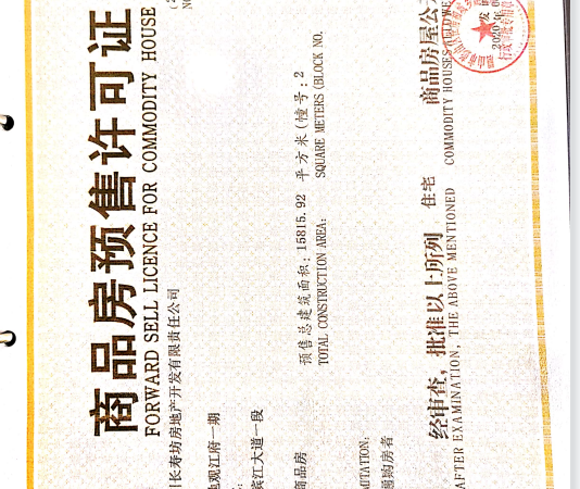 彭山领地观江府楼盘证照