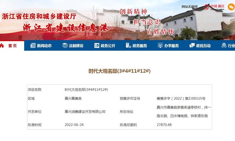 时代大观楼盘证照