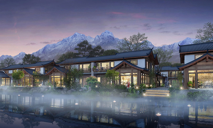 束河秘境丽江院子效果图