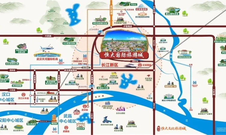 武汉恒大健康城交通图