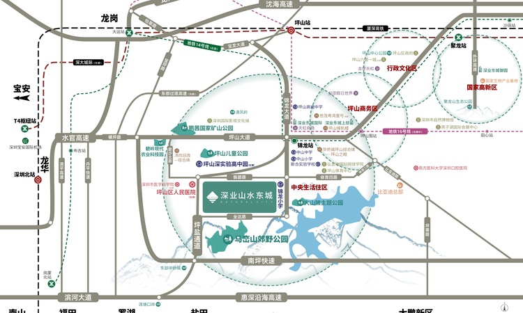 深业山水东城交通图