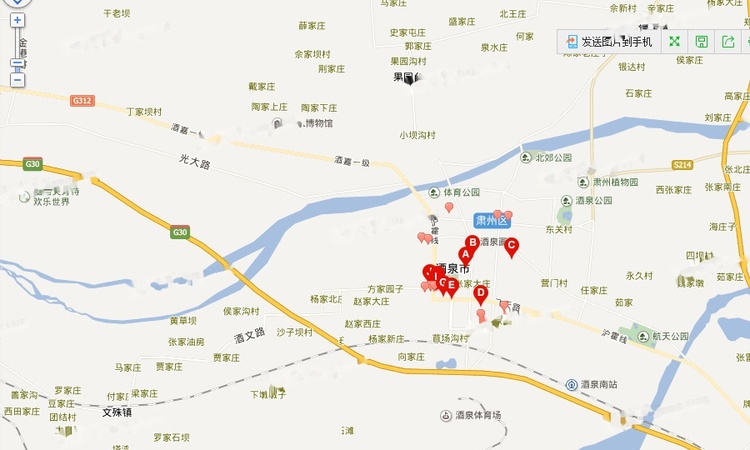 酒泉东星园交通图