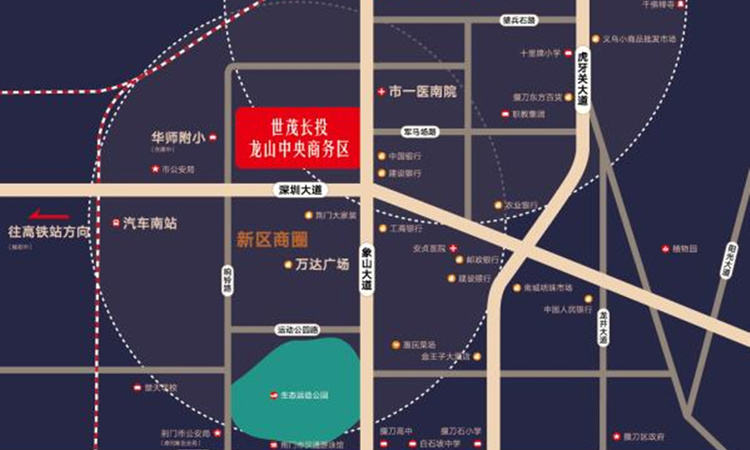龙山中央商务区交通图