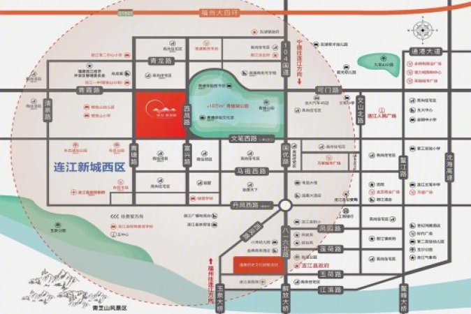 榕发栖湖郡交通图