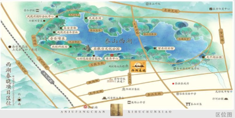安居西湖春晓交通图