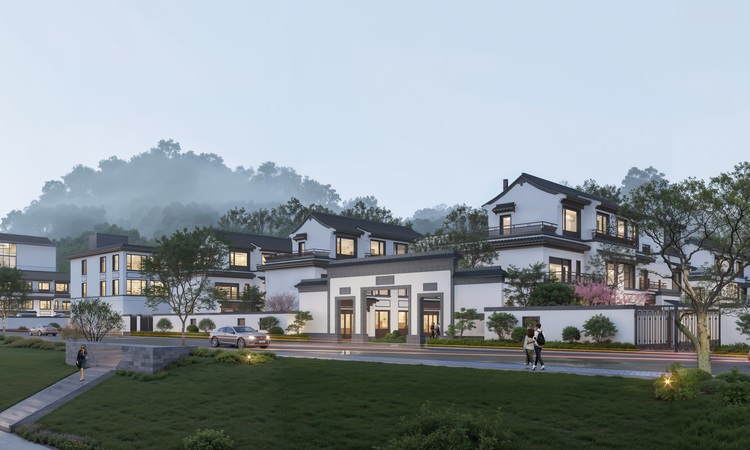 桃李映湖效果图