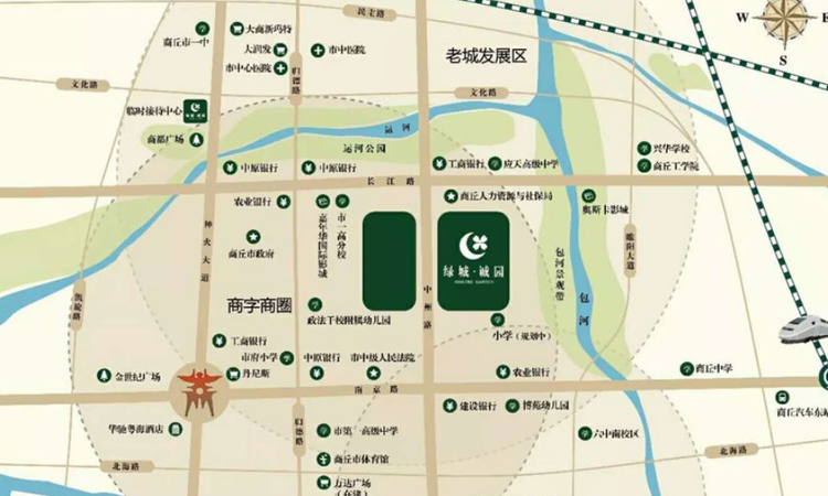商丘绿城诚园交通图