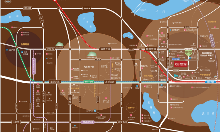 光谷悦公馆交通图