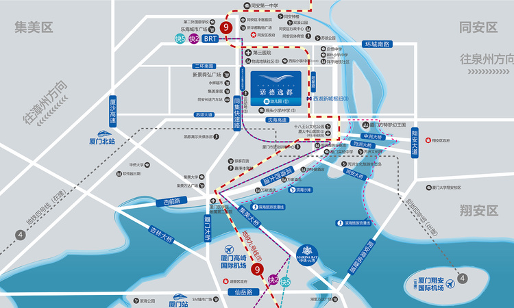 中铁诺德逸都交通图