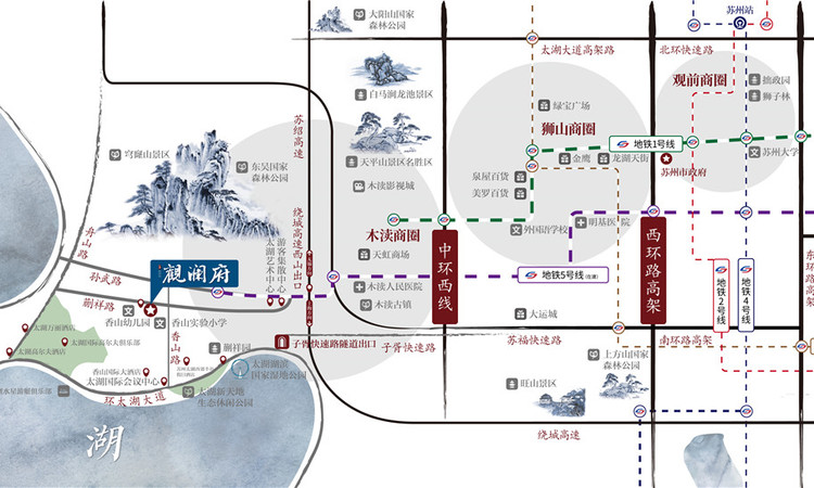 北辰观澜府交通图