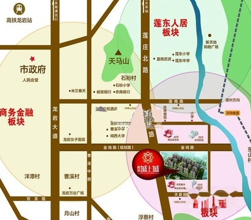 禹洲城上城交通图