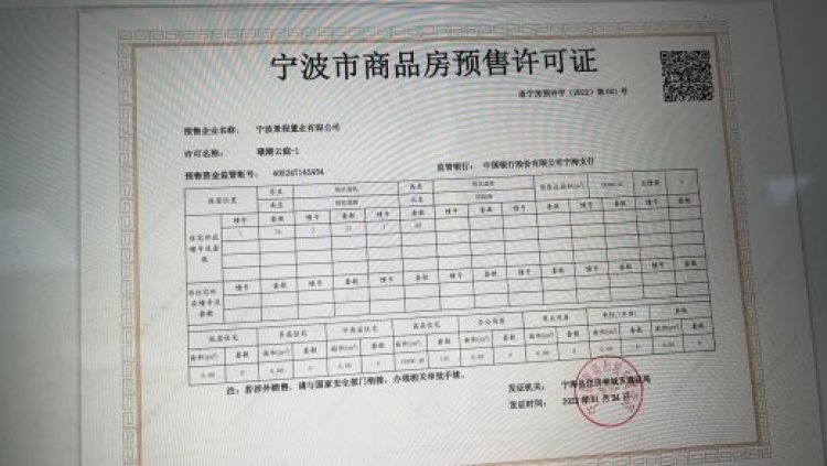 景瑞·誉璟潮鸣楼盘证照