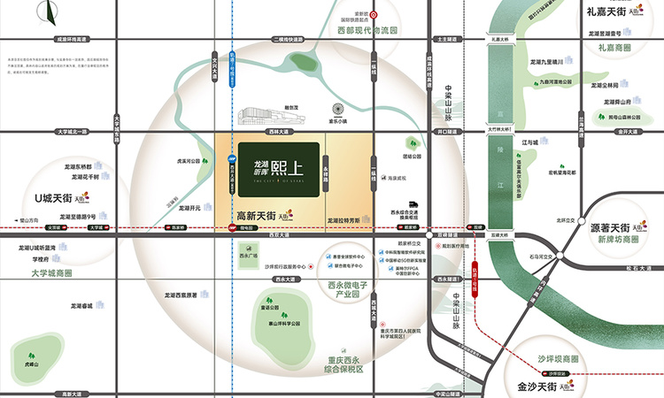 龙湖熙上交通图