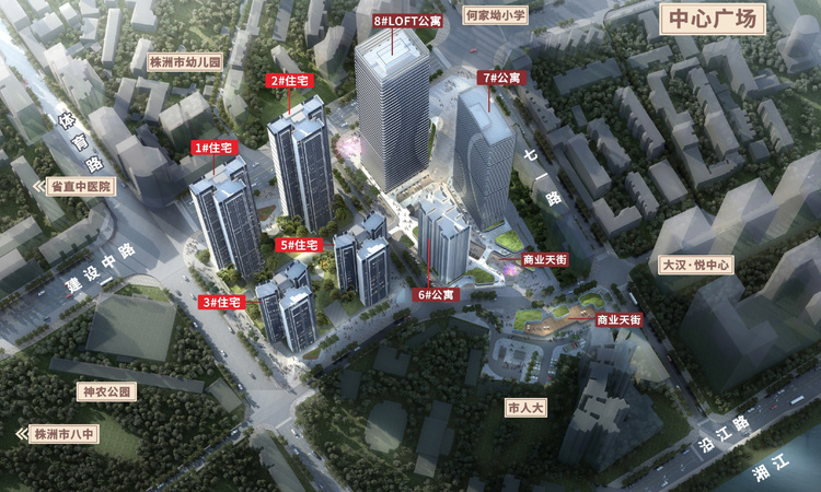 中信城开（代建）湘江大都会效果图