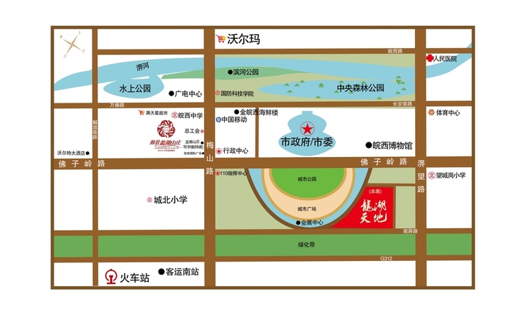 高速龙湖天地交通图