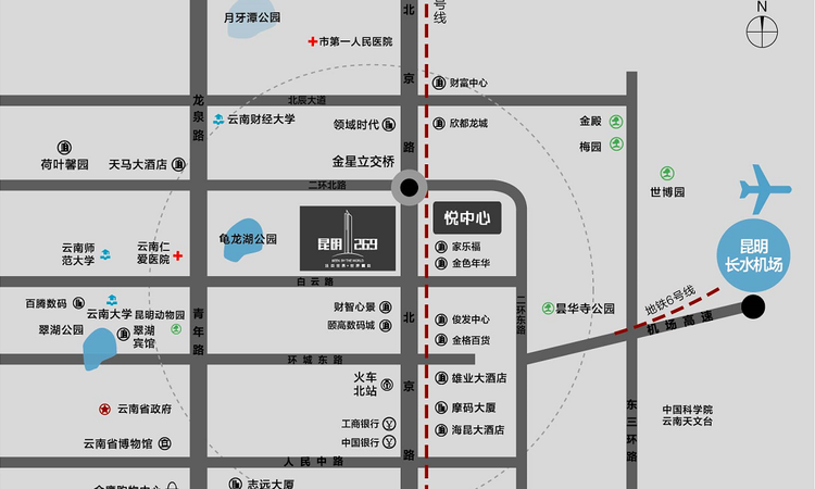 昆明广场悦中心交通图