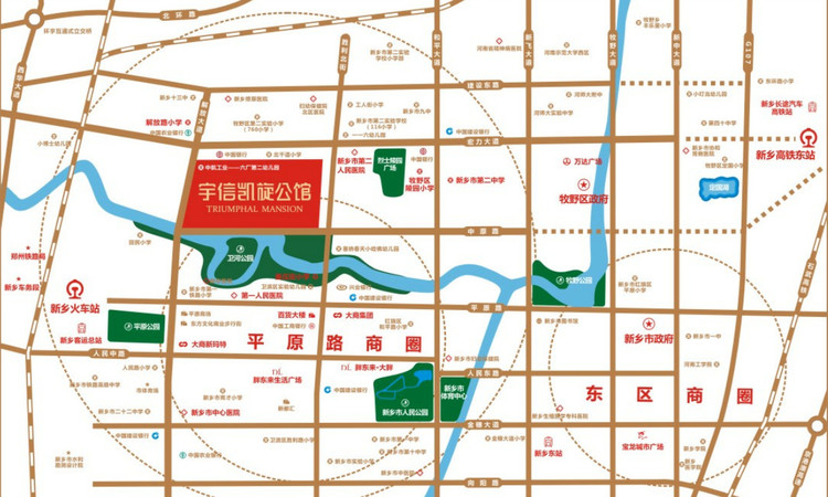 新乡宇信凯旋公馆交通图