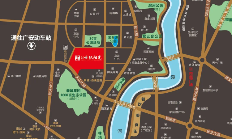 泰诚·世纪阳光交通图