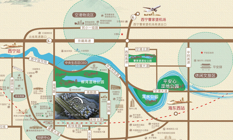 绿城桃李春风交通图