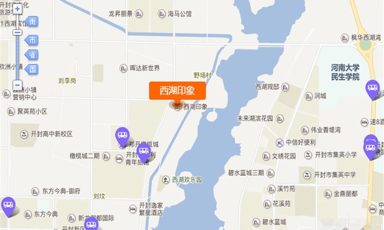 开封西湖印象交通图