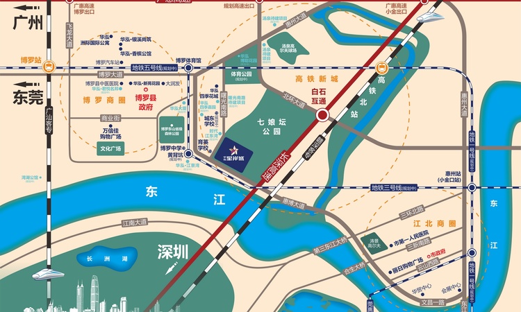 华泓星岸城交通图