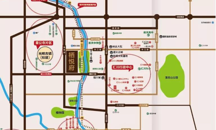 汇川文旅城·栖悦府交通图