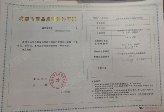 华润置地昆仑御拾光谷楼盘证照