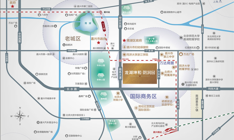 龙湖坤和朗润园交通图