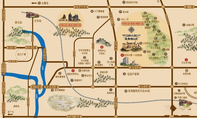 比弗利山庄交通图