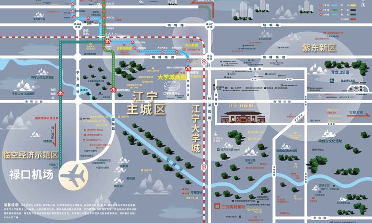 江宁孔雀城紫樾澜庭交通图