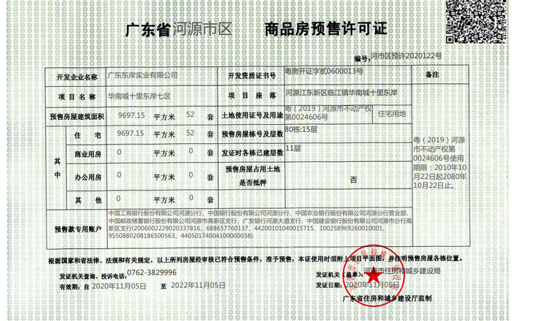 十里东岸·观山悦楼盘证照