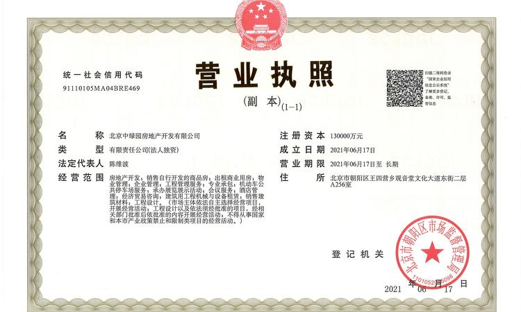 中绿东岳府楼盘证照