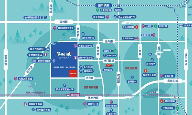 胶州华润城交通图