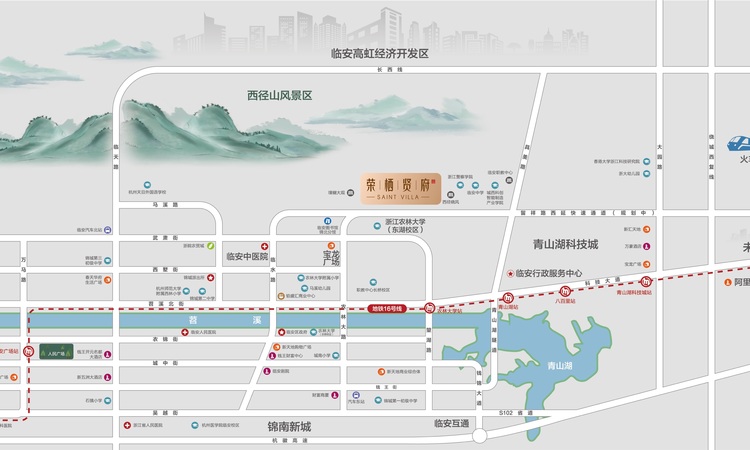 荣栖贤府交通图