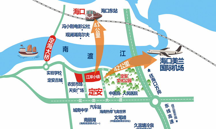 江岸小镇交通图