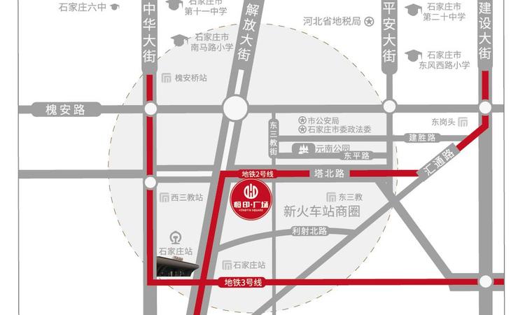 恒印广场交通图