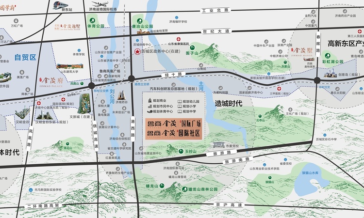 鲁商金茂国际广场交通图