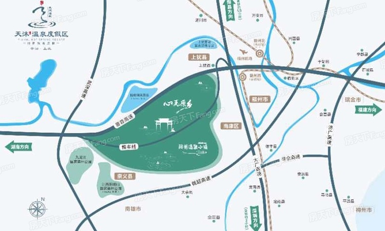 赣州天沐温泉度假区交通图