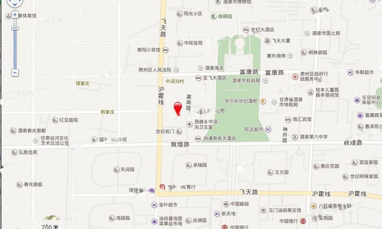 酒泉中天城苑交通图