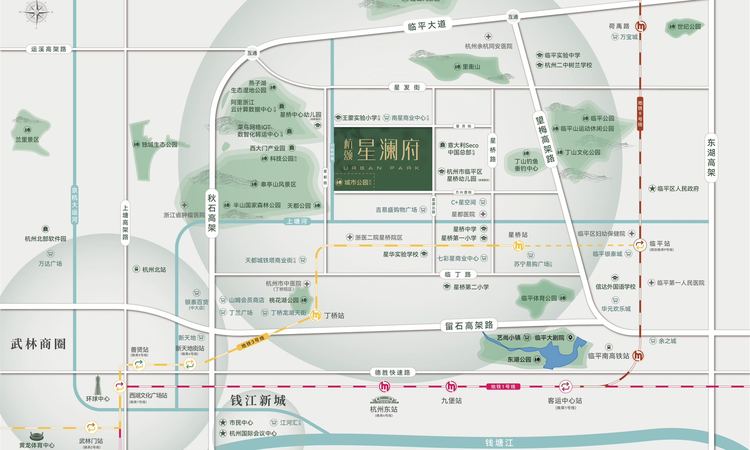 杭颂星澜府交通图